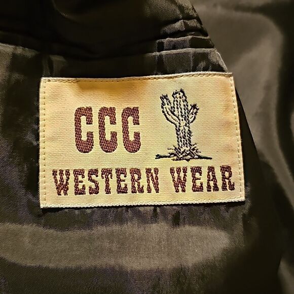 CCC WESTERN WEAR Black Sports Coat Jacket - Size 44L - Picture 8 of 10